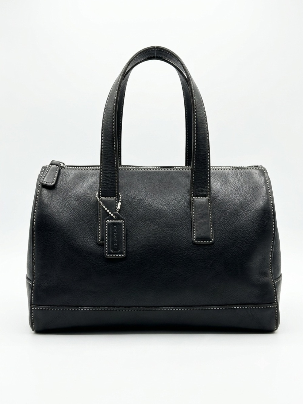 Vintage Coach Hamptons Black Leather Doctor Duffle Satchel (Style 7791) EUC**